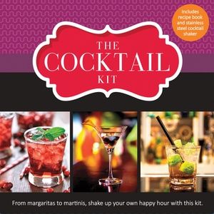 Stainless Cocktail Shaker Strainer Kit w/64 p bk